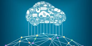 an image illustrating a driverless car and the Internet of things connected to the world wide web.