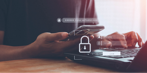 Concept of cyber security indicating multi-factor authentication
